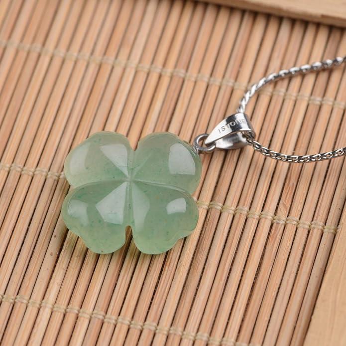 iSTONE 925 Sterling Silver Natural Crytral for Womens Pendant Necklace, Gemstone Birthstone with 17.8" Silver Chain Ladies