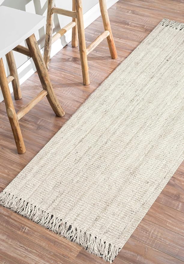 nuLOOM Daniela Off White Solid Flatweave Area Rug, 10' x 13'