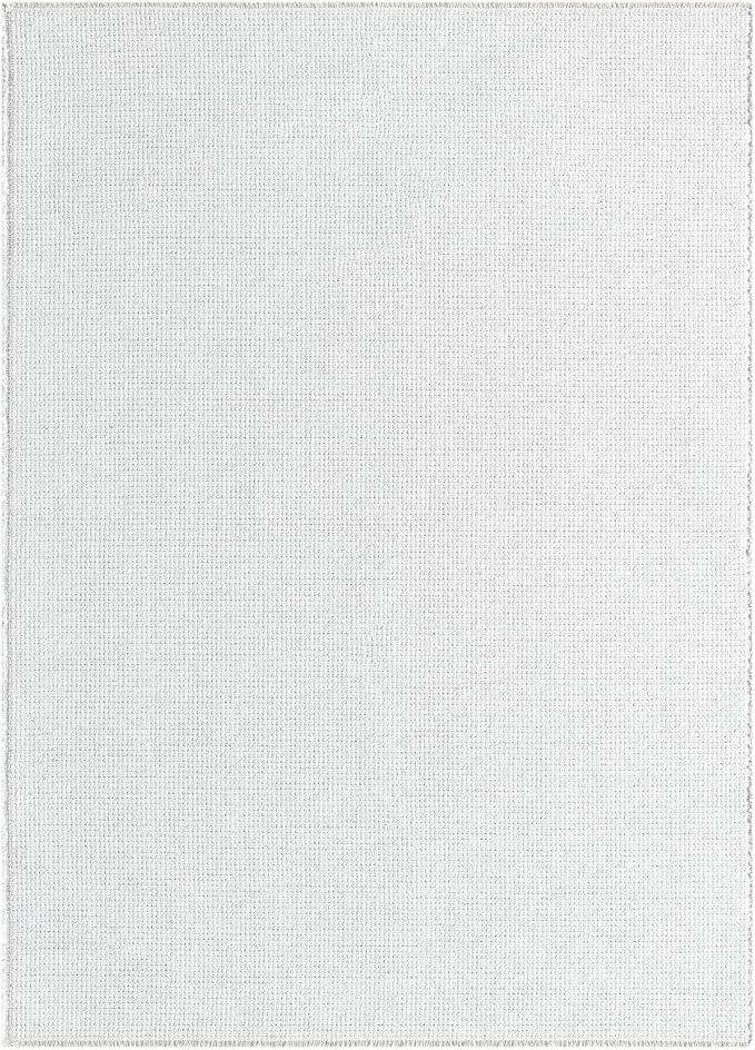 LUXE WEAVERS Two-Tone Fringed Area Rug White 8x10