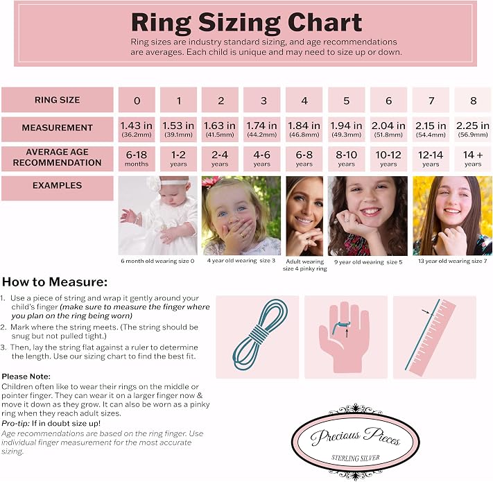 Precious Pieces 925 Sterling Silver or 14K Gold-Plated Baby Ring, Twisted or Plain 2mm Band for Babies, Toddlers, Kids or Women