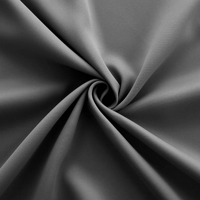 2 Panels 96 Inches Long Dark Gray/Grey Blackout Curtains for Office Living Room,Sun Heat Blocking Darkening Studio Apartment Divider Drapes Grommet Curtains for Residence Measurements,Charcoal