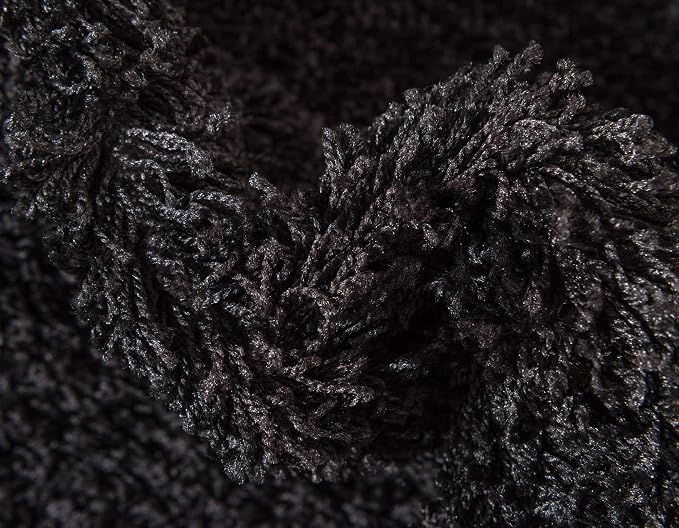 Unique Loom Solid Shag Collection Area Rug (7' 10" x 10' Rectangle, Jet Black)