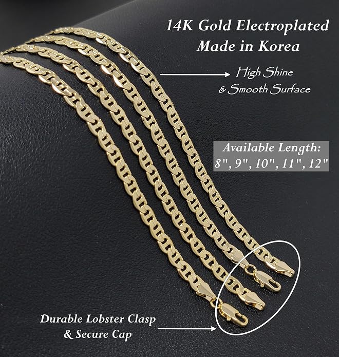Gold Electroplated Anklet, Made in Korea
