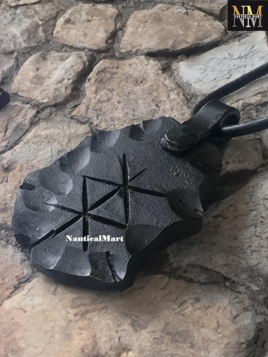 Protection Rune, Forged Iron Rune, Viking Rune, Rune Pendant, Bind Rune Pendant, Nordic Necklace Jwelery