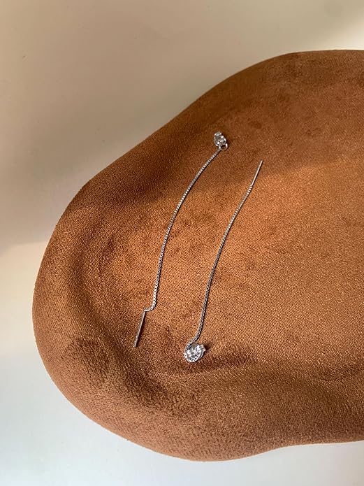 Tassel Earrings for Women Gold Plated Silver Chain Earrings Dainty Minimalist Dangle Drop Studs