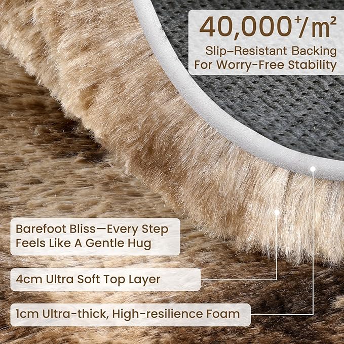 Sour Lemon Area Rugs 9x12 Living Room Bedroom, Large Fluffy Shag Rug | Shaggy Carpet, Soft Plush Furry Bedside Rugs, Anti Slip, Washable Area Modern Rugs Floor Mat for Kids Girls Boys Living Room