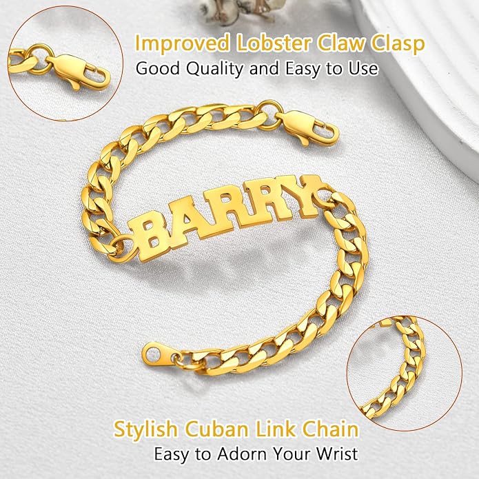 PROSTEEL Silver/Gold/Black Bracelets for Men Figaro Cuban Link, 6mm-13mm Width, 7.5"/8.3"/9" Length, Stainless Steel Mens Bracelet Jewelry with Gift Box