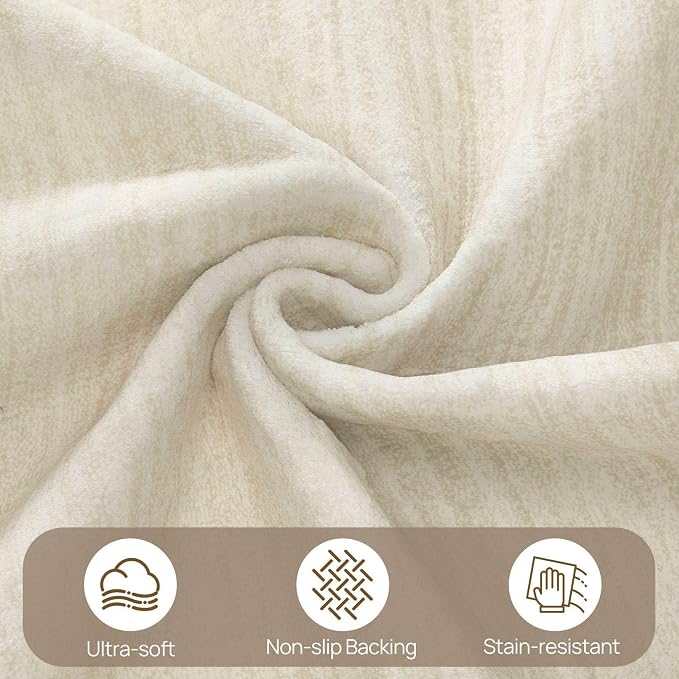 UERMEI 10x14 Washable Area Rug - Neutral Modern Abstract Living Room Rugs, Non-Slip Soft Large Indoor Floor Carpet for Bedroom Home Office & Under Dining Table Decor, Brown/Beige