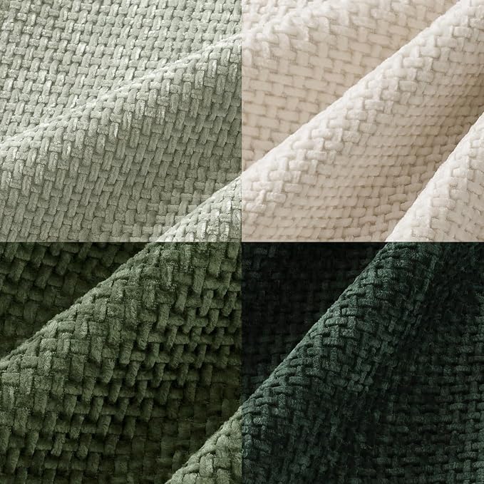 MIULEE Pack of 4 Couch Throw Pillow Covers 22x22 Inch Neutral Green Soft Decorative Chenille Pillow Covers Farmhouse Accent Cushion Covers for Boho Spring Home Decor Sofa Bedroom Living Room