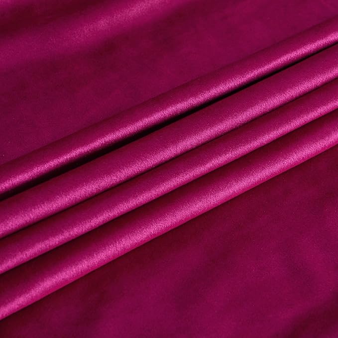 PRIMROSE Hot Pink Velvet Curtains 96 inch Long for Living Room,Set of 2 Panels Blackout Rod Pocket Back Tab Window Treatment Room Darkening Heavy Decorative Curtains Drapes for Bedroom