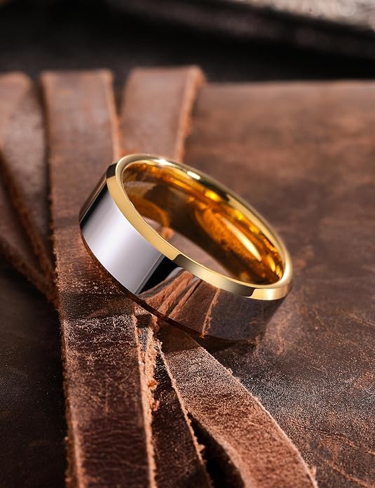 King Will BASIC Men Women 4mm/5mm/6mm/7mm/8mm Titanium Rings Polished Wedding Band Engagement Anniversary Band Comfort Fit