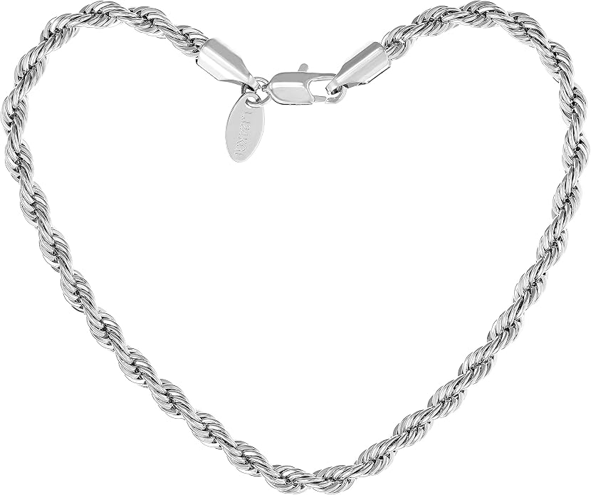 LIFETIME JEWELRY Womens Gold Anklet 5mm Rope Chain Ankle Bracelet 24k Real Gold Plated