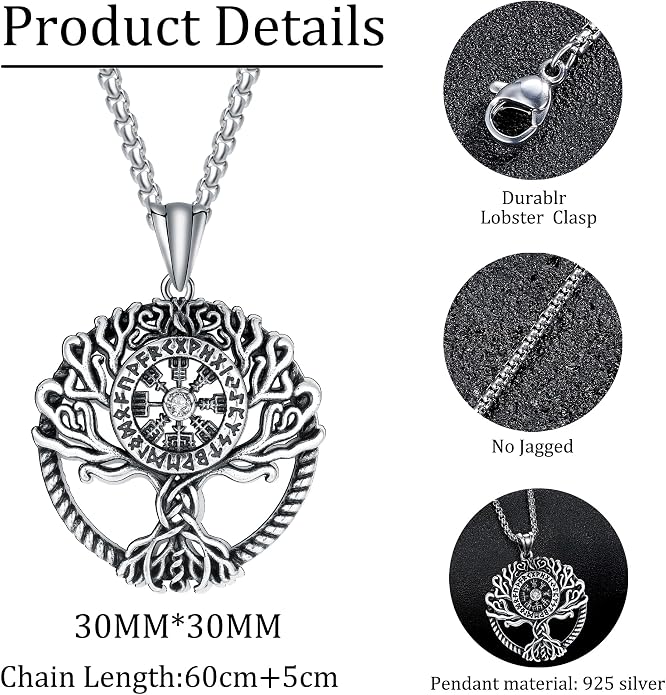 925 Sterling Silver Necklace for Men Women, Birthday Keepsake Jewelry Gifts for Mom Dad Friend