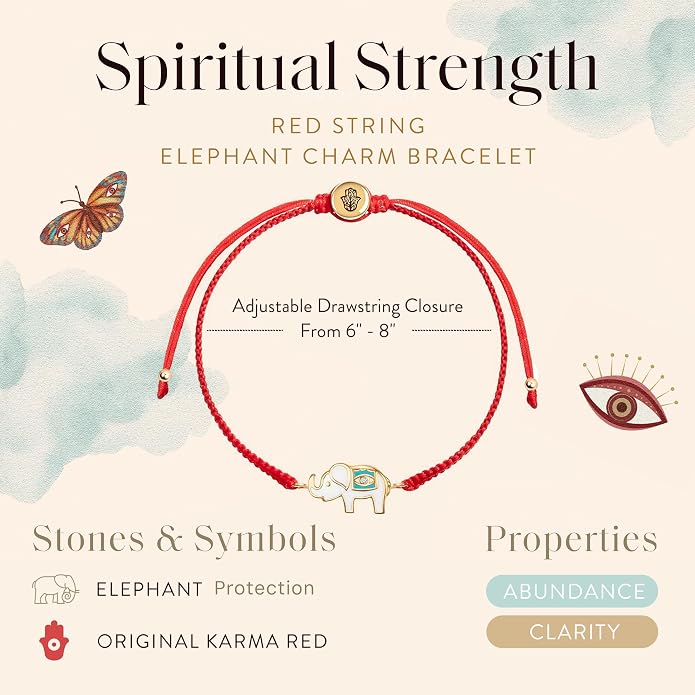 KARMA AND LUCK Adjustable Red String Bracelet, 18K Charm for Women, Handmade in Bali for Luck & Success