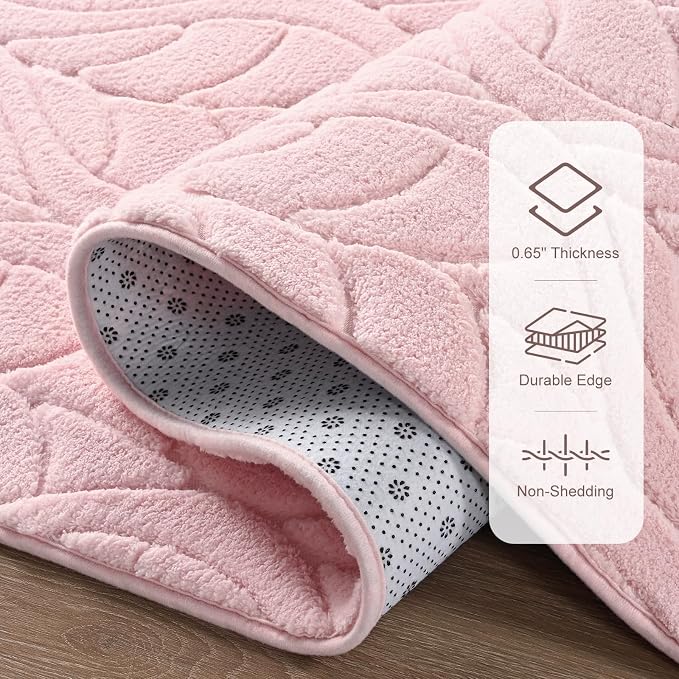 Macgace Soft Area Rug for Girls Bedroom, 4x6 Pink Geometric Shag Rugs | Washable Non-Slip Backing Medium Pile Modren Fuzzy Carpet for Kids Room, Classroom, Living Room, Dorm