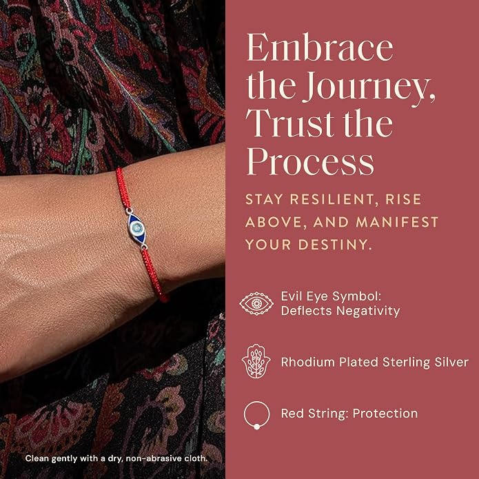 KARMA AND LUCK Adjustable Red String Bracelet, 18K Charm for Women, Handmade in Bali for Luck & Success
