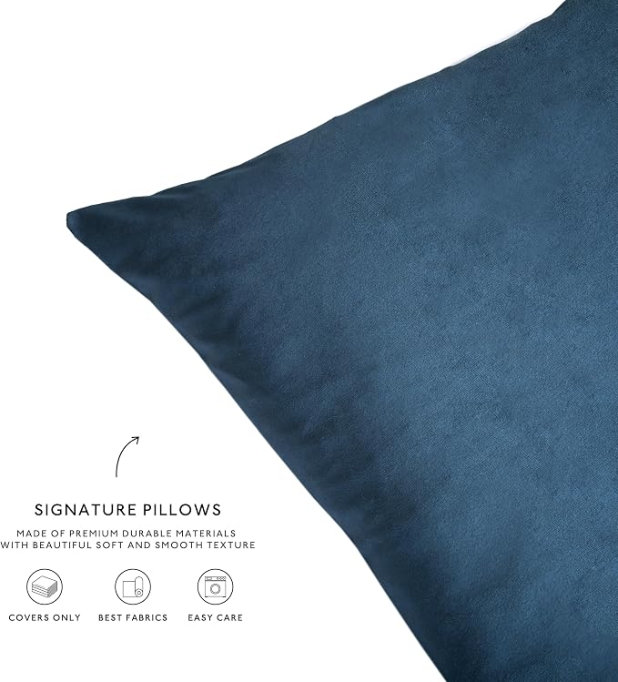 MONDAY MOOSE Decorative Throw Pillow Covers Cushion Cases, Set of 4 Soft Velvet Modern Designs, Mix and Match for Home Decor, Pillow Inserts Not Included (18x18 inch, Pink/Blue)