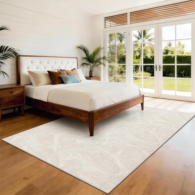 Pauwer Area Rugs for Living Room 6x9, Machine Washable Non Slip Rug, Beige | Neutral Boho Modern, Soft Fluffy Indoor Floor Carpet, For Bedroom Dining Room Nursery Kids Room Dorm