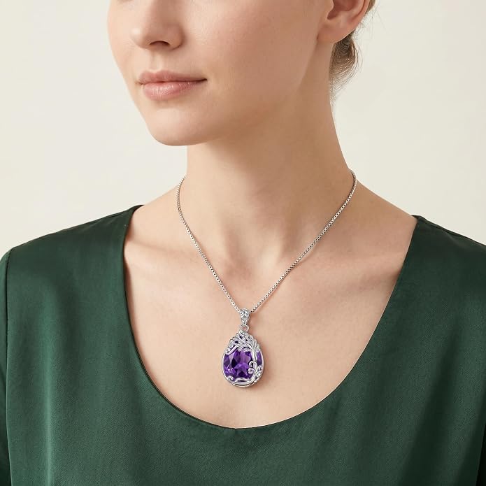 Teardrop Moonstone Necklace for Women Tree of Life/Filigree Birthstone Pendant Necklace Jewelry