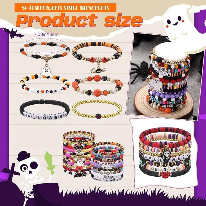 Equsion 100 Pcs Preppy Friendship Bracelets for Women Heishi Surfer Clay Stackable Bead Easter Boho Y2k Bracelets Gifts