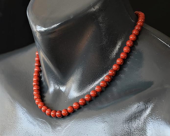 Natural Gemstone Beaded Choker Necklace | 8mm Handmade Adjustable Jewelry for Men & Women | Chakra Balancing Crystal Necklace | Spiritual Gift | Macrame Cord with Extender