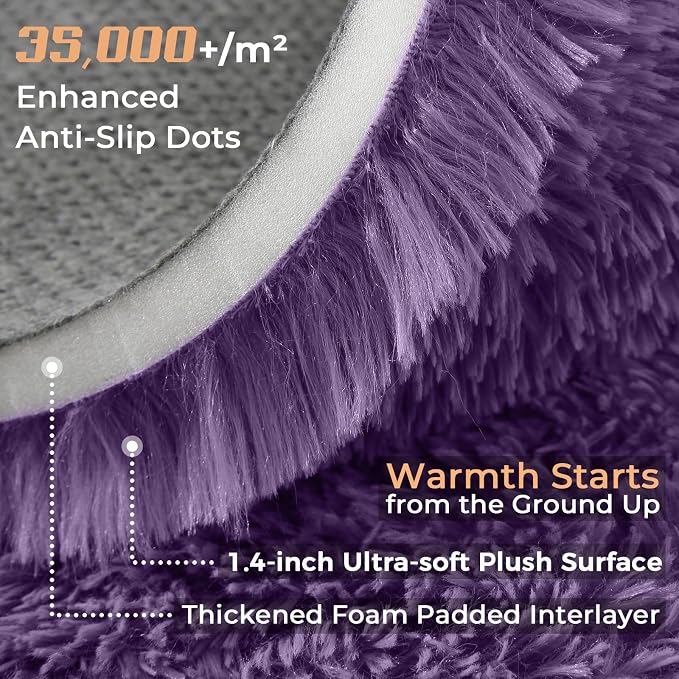 OPPODREAM 5x7 Purple Rugs for Bedroom, Ultra-Soft Fluffy Area Rugs for Living Room, 5 x 7 Shag Carpet for Nursery, Kids, Girl, Boy, Baby, Plush, Fuzzy, Shaggy, Cute Home Decor