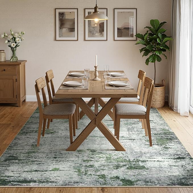 DMOYEST Area Rug Living Room Rugs - 9x12 Large Soft Indoor Neutral Modern Abstract Low Pile Washable Rug Carpet for Bedroom Dining Room Farmhouse Home Office -
