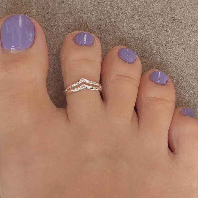 Sterling Silver Toe Ring, Handmade Adjustable Open Band, Minimalist Dainty Summer Beach Foot Jewelry for Women, Can Be Worn as Knuckle or Pinky Ring