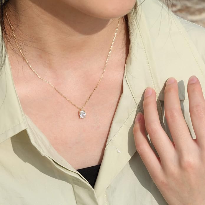 S.Leaf Gold Dainty Pendant Necklaces for Women Sterling Silver Gold Plated Layered Horizontal Vertical Bar Star Starburst Moon Cubic Zirconia Lariat Necklace for Women Trendy Gifts