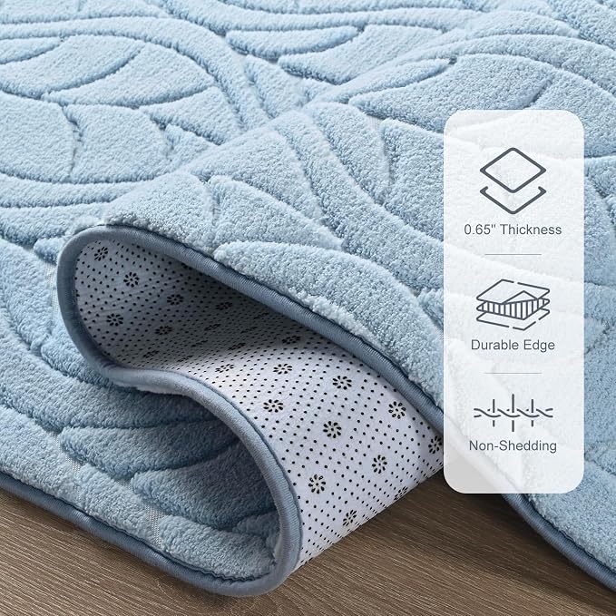 Macgace Soft Area Rug for Girls Bedroom, 4x6 Blue Geometric Shag Rugs | Washable Non-Slip Backing Medium Pile Modren Fuzzy Carpet for Kids Room, Classroom, Living Room, Dorm