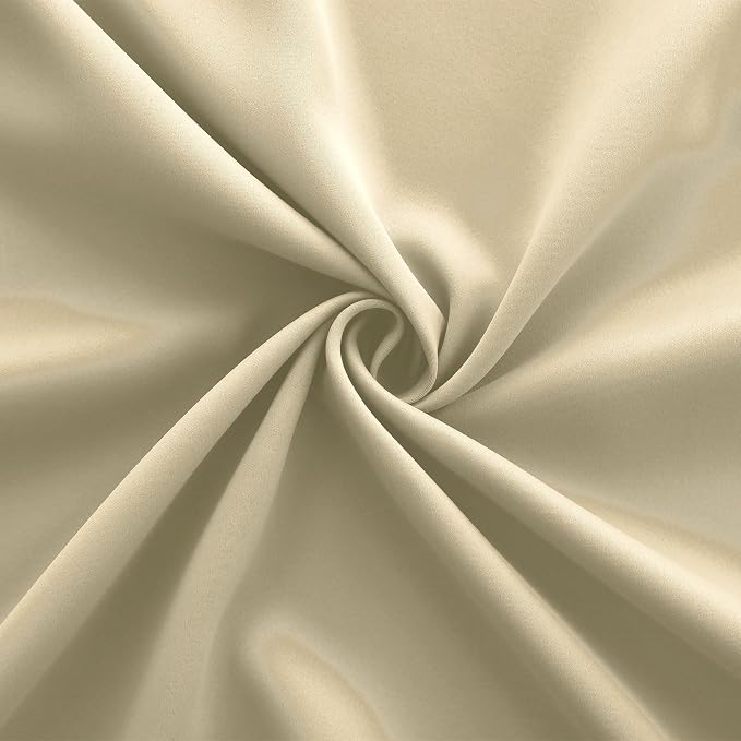 KOUFALL Beige Living Room Curtains 96 Inches Long,Blackout Grommet No Wrinkle Room Darkening Curtains for Bedroom 2 Panel Set 52x96 in Length