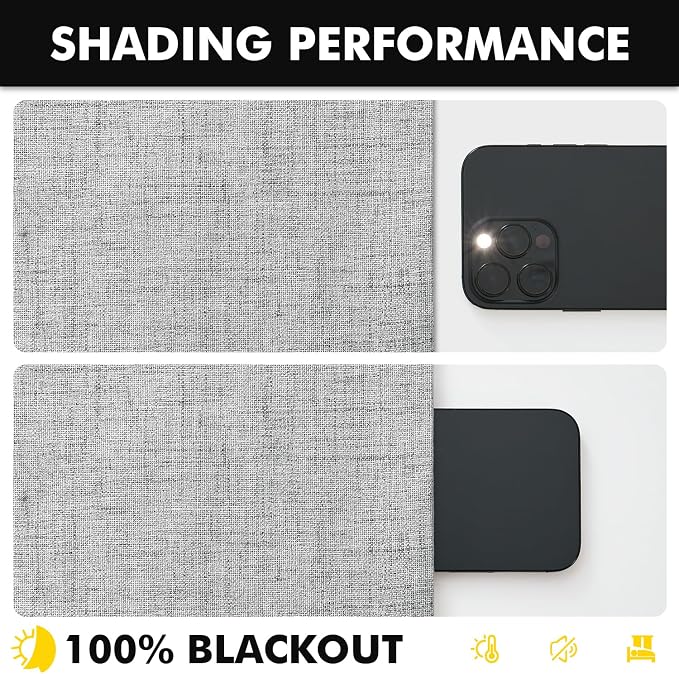 MIULEE 100% Blackout Linen Curtains for Bedroom 42 x 63 Inch Grey 2 Panels | Thermal Insulated, Room Darkening Drapes for Living Room, Back Tab Rod Pocket Pinch Pleated, Solid Luxury Decor