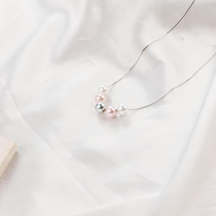 Sereney Sterling Silver Birthday Gifts for Girls Women, Pearl Necklace as 7 9 10 11 13 15 16 18 21 30 40 50 60 Year Old Birthday Gifts, Single Pearl Necklace as Bday Gifts for Friends