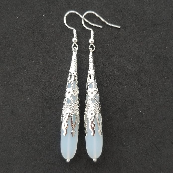 Handmade Sea Glass Earrings, Hawaiian Jewelry for Women, Long Teardrop Earrings Beach Jewelry, Sea Glass Jewelry For Women Birthday Gift For Her