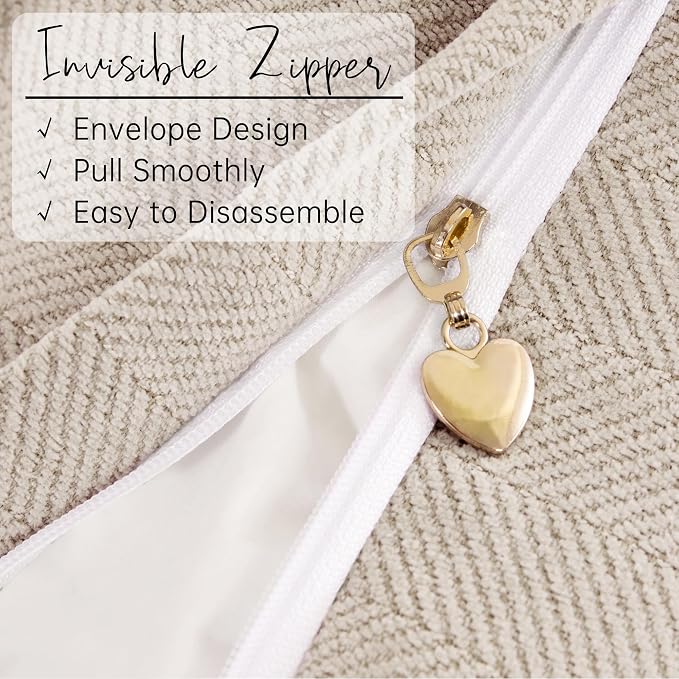 ZWJD Beige Pillow Covers 26x26 Set of 2 Chenille Throw Pillow Covers with Elegant Design Soft and Luxurious Decorative Euro Sham Throw Pillows for Couch, Bed, and Home Decor