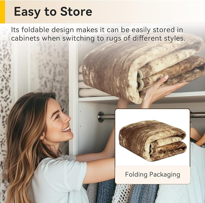 RELEANY Washable Area Rugs 8'x10' Non-Slip Modern Abstract Soft for Living Room Entryway Bedroom Kitchen, Print Pattern, Brown Tan Beige Coffee