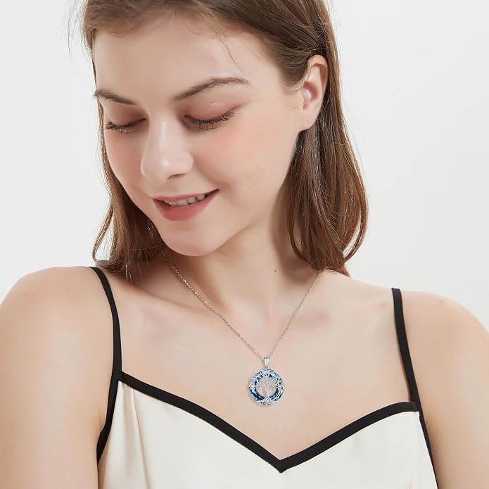 Tree of Life Thor Hammer Pendant Necklace for Women Sterling Silver S925 Jewelry for Women US1