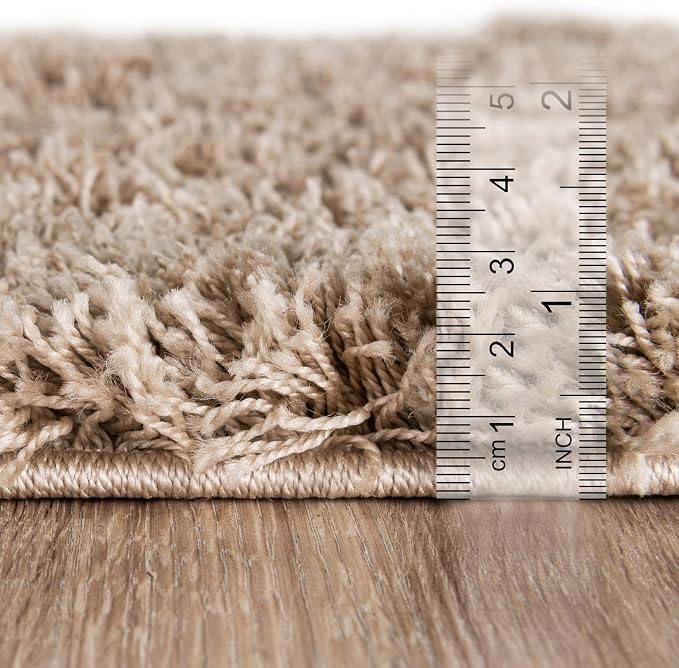 Unique Loom Solid Shag Collection Area Rug (3' 3" x 5' 3" Rectangle, Taupe)