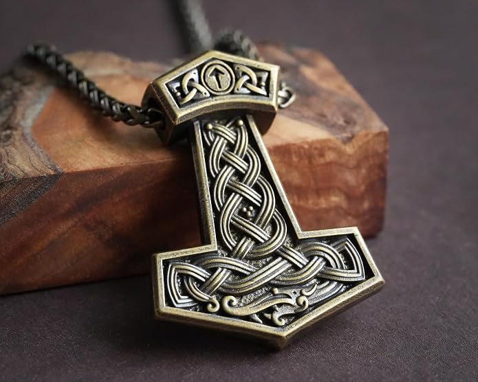 Baldur Jewelry - Thors Hammer Necklace Pendant Mjölnir - Viking Norse Thor Hammer Pendant Viking Jewelry - Thor Necklace - Thor Gifts for Men - Viking Necklace for Men