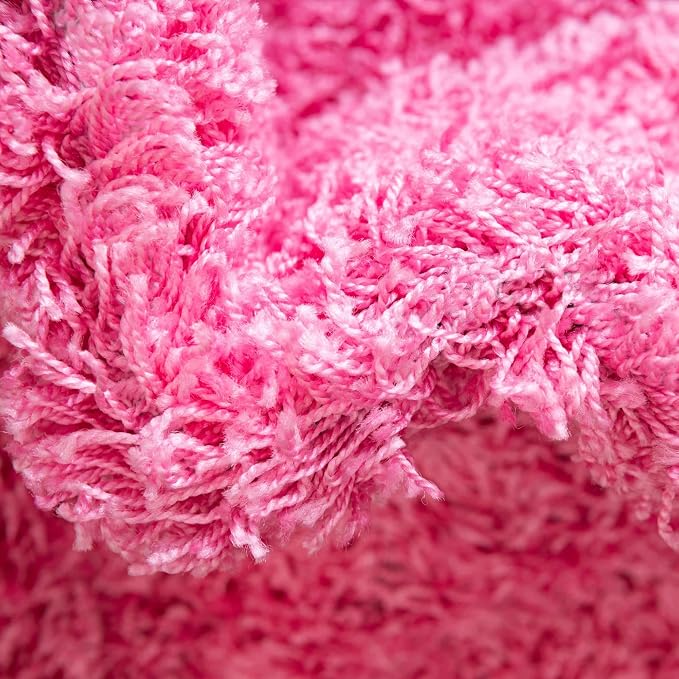Unique Loom Solid Shag Collection Area Rug (7' 1" x 10' Rectangle, Taffy Pink)