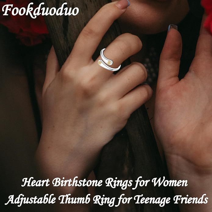 Fookduoduo 925 Sterling Silver Ring Inspirational Jewelry adjustable Wrap Open Rings for Women