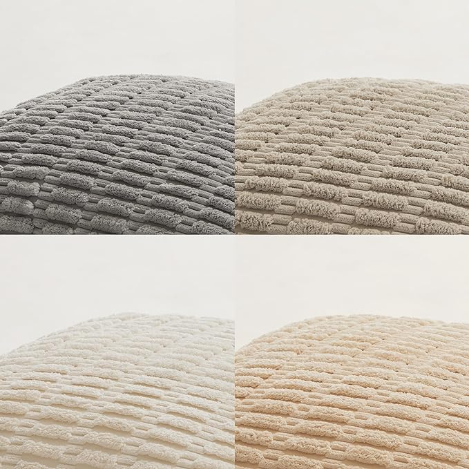 Fancy Homi 4 Packs Decorative Throw Pillow Covers for Living Room Couch Bed, Modern Farmhouse Boho Home Décor Accent Cushion Case, 24" x 24", Neutral