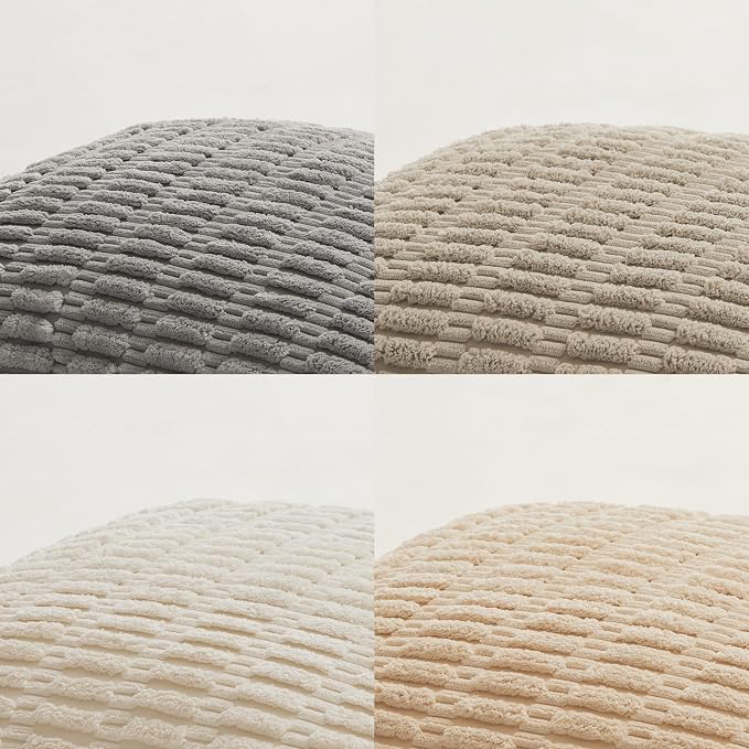 Fancy Homi 4 Packs Decorative Throw Pillow Covers for Living Room Couch Bed, Modern Farmhouse Boho Home Décor Accent Cushion Case, 28" x 20", Neutral