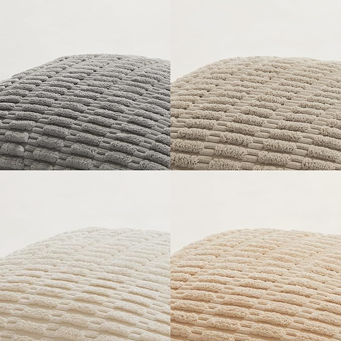 Fancy Homi 4 Packs Decorative Throw Pillow Covers for Living Room Couch Bed, Modern Farmhouse Boho Home Décor Accent Cushion Case, 20" x 20", Neutral