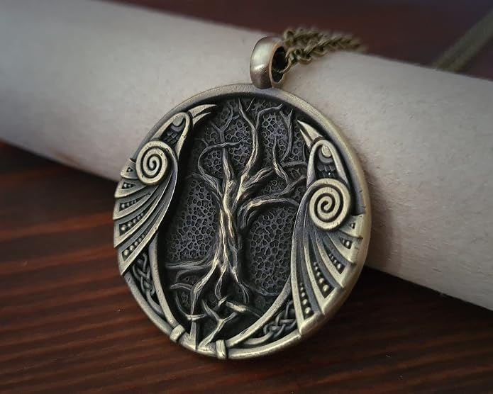 Baldur Jewelry - Handcrafted Yggdrasil Viking Norse World Tree of Life Pendant Necklace Amulet Jewelry | 925 Sterling-Silver Tree of Life Necklace | Viking Gifts |Jewelry for Men Women
