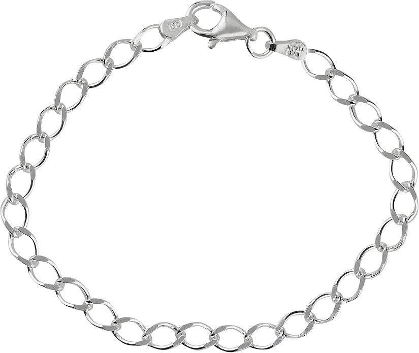 FashionJunkie4Life Sterling Silver and Stainless Steel Chain Link Charm Bracelets