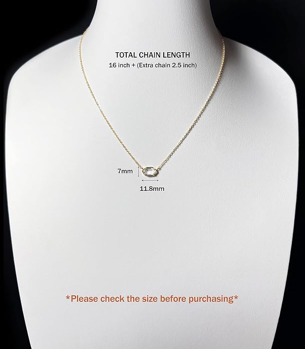 OZEL JEWELRY & GIFT Layered Gold Necklaces for Women - Crystal Colorful Delicate Cutting Pendant Necklace - 18K Gold Plated - Birthday Gifts (Made in Korea)