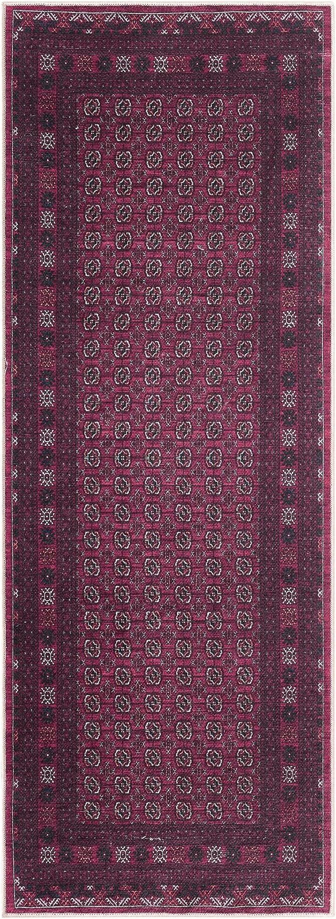 Keen Home Design 30"x120" Rug - Machine Washable Runner with Non-Slip Backing, Ideal for Hallway, Entryway, Kitchen, Laundry Room - Vintage, Easy Clean, Durable, Low Pile Rug - (2'6" x 10')