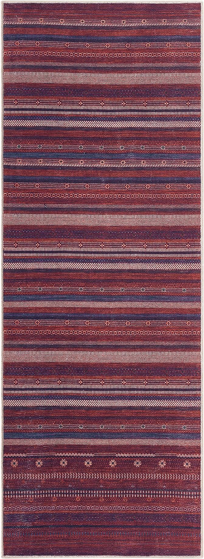 Keen Home Design 30"x144" Rug - Machine Washable Runner with Non-Slip Backing, Ideal for Hallway, Entryway, Kitchen, Laundry Room - Vintage, Easy Clean, Durable, Low Pile Rug - (2'6" x 12')