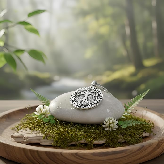 CRMAD Viking Owl/Raven Necklace Vintage Animal Totem Pendant Rune of Lune Jewelry Gift for Men and Women 24 in Chain